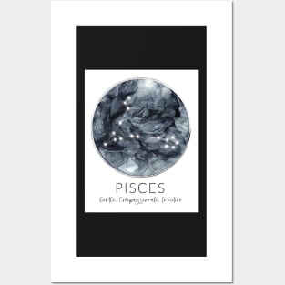 Pisces Zodiac Moon Constellation Posters and Art